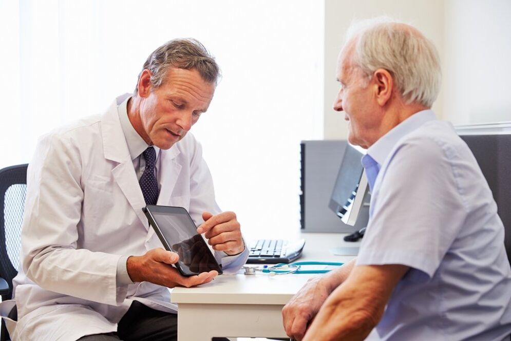 Patient with prostatitis in a doctor's appointment