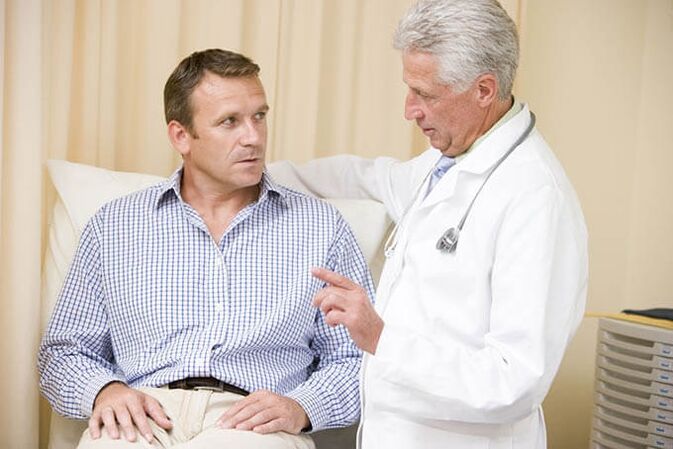 patient with prostatitis after a doctor's appointment